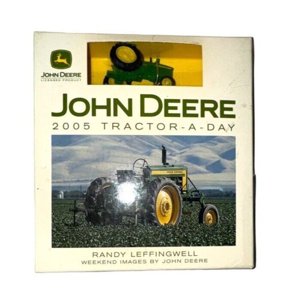 Vintage John Deere Collectible Calendar With Diecast Tractor 2005 Weekend Images - Picture 1 of 3